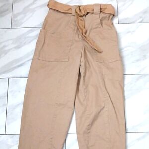 EXPRESS Womens Size 6 Tan Belted Straight Leg Trousers